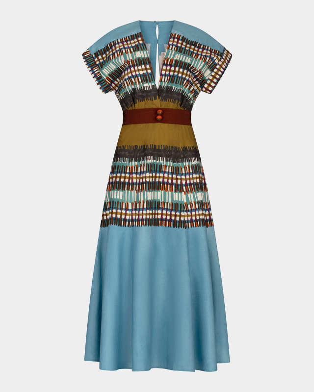 Sakura Short-Sleeve Midi Dress